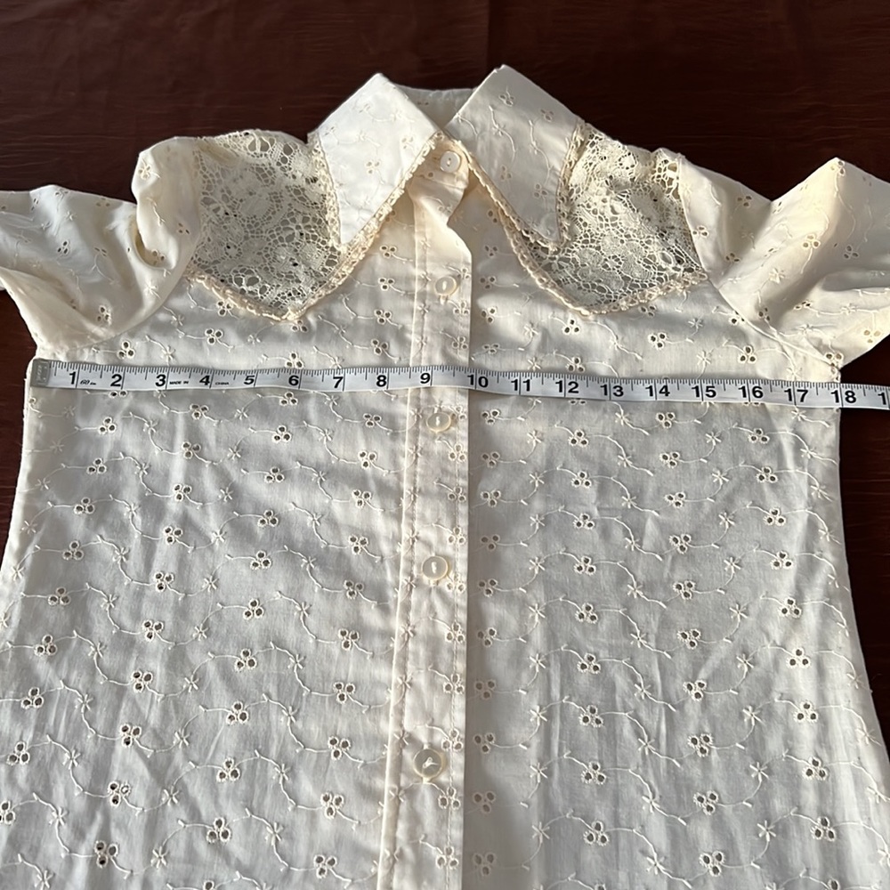 M. BIANCHI CALIFORNIA Vintage Eyelet Ruffle Hem Skirt & Button Down Top AMAZING! - Picture 13 of 16